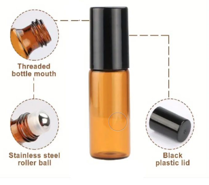 Amber roller glass bottles - Image 2