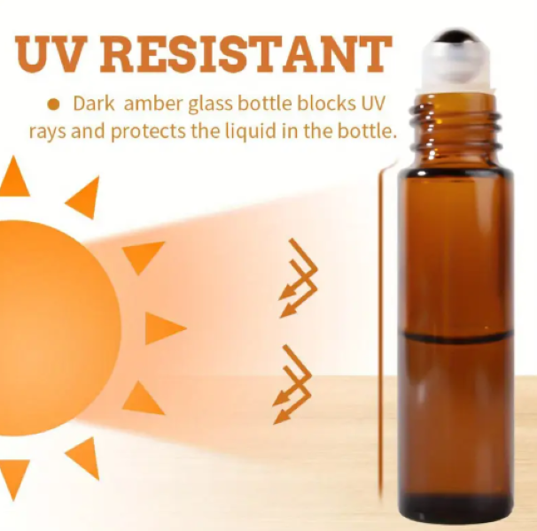 Amber roller glass bottles - Image 3