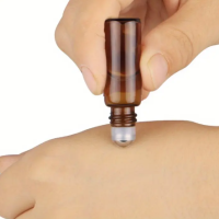 Amber roller glass bottles