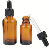 Amber glass bottles with pipette closures